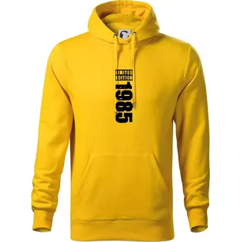 Pánská mikina Limited edition 1985 pruh - Mikina pánská Cape s kapucí - M ( Žlutá )