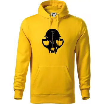 Pánská mikina Kočka - Cat skull - Mikina pánská Cape s kapucí - M ( Žlutá )