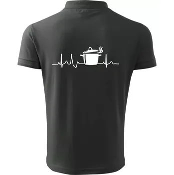 Pánská košile EKG kuchař hrnec - Polokošile pánská Pique Polo 203 - 5XL ( Tm. břidlice (šedozelená) )