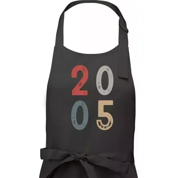 Kuchyňská zástěra Vintage číslice 2005 - Pánská zástěra na vaření - Univerzální velikost ( Dřevěné uhlí )