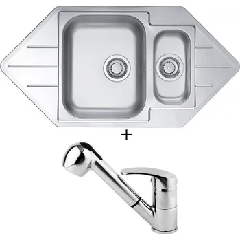 Nerezový dřez Nerezový dřez SET Alveus Line 40 tkaná struktura + Alveus OAZA chrom