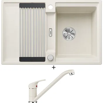 Granitový dřez Granitový dřez SET Blanco ADIRA 45 S bílá soft s excentrem 527590 + Blanco DARAS bílá soft 526935