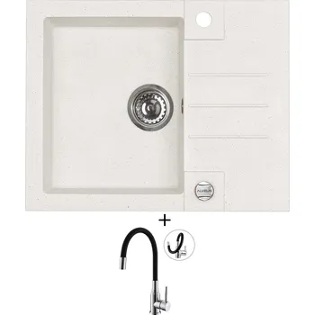 Granitový dřez Granitový dřez SET Alveus ROCK 30 white 11 + Alveus MINTAS chrom/černá