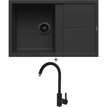 Granitový dřez Granitový dřez SET Elleci UNICO 300 černá edice + Elleci C01 CADDY G40 full black