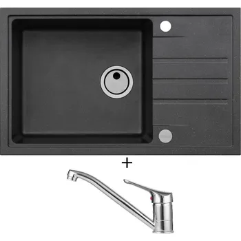 Granitový dřez Granitový dřez SET Alveus INTERMEZZO 130 black 91 + Alveus RIVIERA X chrom