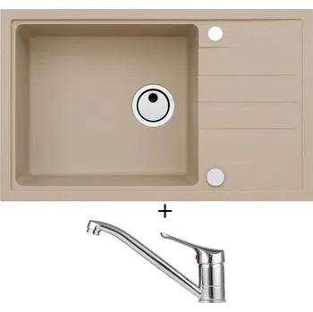 Granitový dřez Granitový dřez SET Alveus INTERMEZZO 130 beige 55 + Alveus RIVIERA X chrom