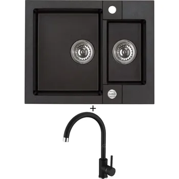 Granitový dřez Granitový dřez SET Alveus ROCK 80 black 91 + Alveus TONIA black 91