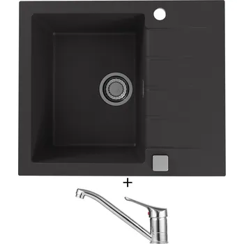 Granitový dřez Granitový dřez SET Alveus CADIT 10 black 91 + Alveus RIVIERA X chrom
