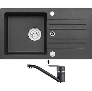 Granitový dřez Granitový dřez SET Alveus CORTINA 140 black 91 + Alveus NINA black 91