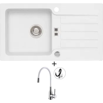 Granitový dřez Granitový dřez SET Alveus NIAGARA 30 white 11 + Alveus MINTAS chrom/bílá
