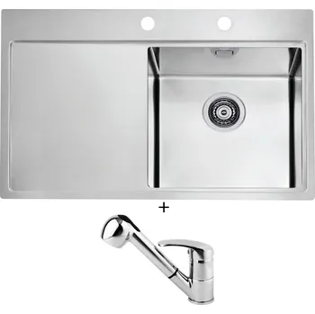 Nerezový dřez Nerezový dřez SET Alveus PURE 40 nerez odkap vlevo + Alveus OAZA chrom