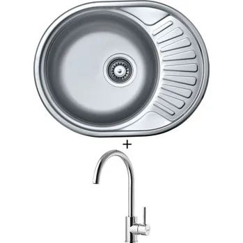 Nerezový dřez Nerezový dřez SET Alveus CIKLO 10 tkaná struktura + Alveus ROXA chrom