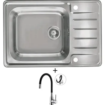 Nerezový dřez Nerezový dřez SET Alveus PRAKTIK 120 nerez + Alveus MINTAS chrom/černá