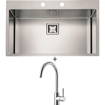 Nerezový dřez Nerezový dřez SET Alveus STYLUX 40 FS nerez + Alveus ROXA chrom