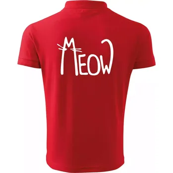 Pánská košile Meow - Mňau - Polokošile pánská Pique Polo 203 - 5XL ( Červená )