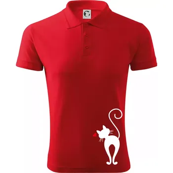 Pánská košile Zamilovaná kočka zezadu - Polokošile pánská Pique Polo 203 - S ( Červená )