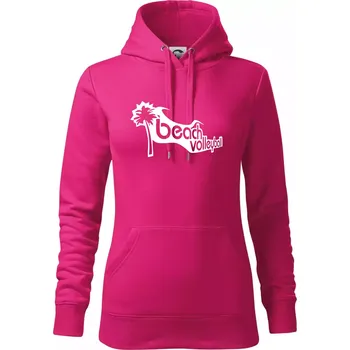 Dámská mikina Beach volleyball obrys - Mikina dámská Cape s kapucí - 2XL ( Purpurová )