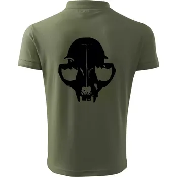 Pánská košile Kočka - Cat skull - Polokošile pánská Pique Polo 203 - S ( Khaki )