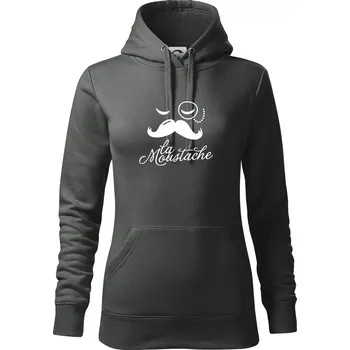 Dámská mikina La Mustache - Mikina dámská Cape s kapucí - XL ( Tmavá břidlice (šedá se zeleným nádechem) )