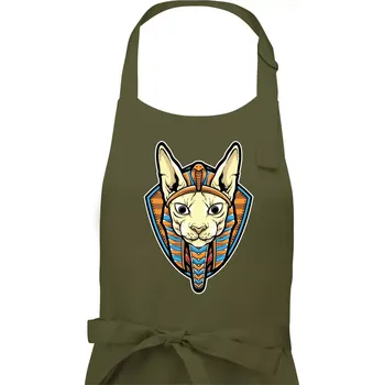 Kuchyňská zástěra Egyptská kočka - Pánská zástěra na vaření - Univerzální velikost ( Khaki )