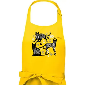 Kuchyňská zástěra Cat itself - Dámská zástěra na vaření - Univerzální velikost ( Žlutá )