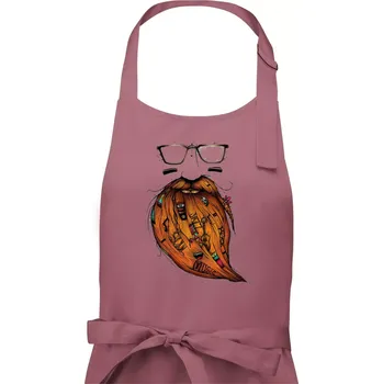 Kuchyňská zástěra Mustache music - Pánská zástěra na vaření - Univerzální velikost ( Starorůžová )