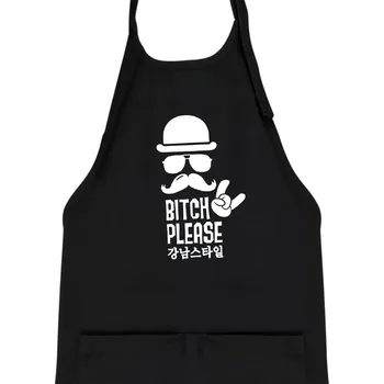 Kuchyňská zástěra Bitch please! Mustache - Dětská zástěra na vaření - Univerzální velikost ( Černá )