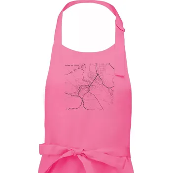 Kuchyňská zástěra Černobílá mapa Kralupy nad Vltavou - Pánská zástěra na vaření - Univerzální velikost ( Růžová )
