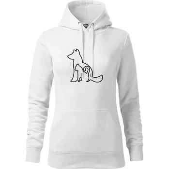 Dámská mikina Kočkopes - Mikina dámská Cape s kapucí - M ( Bílá )