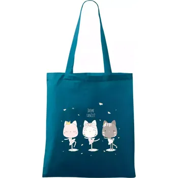 Kočka jdeme tancovat - Taška bavlněná - 42 x 38 cm ( Petrolejová )