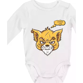 Kočka "neser mě!" - Body kojenecké s dlouhým rukávem - Dlouhý r. do 3 měs ( Bílá )