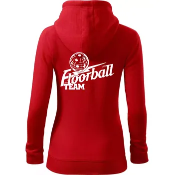 Dámská mikina Florbal team - Dámská mikina trendy zipper s kapucí - 2XL ( Červená )