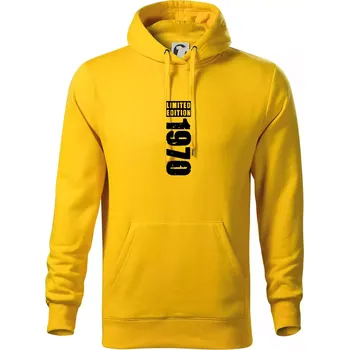 Pánská mikina Limited edition 1970 pruh - Mikina pánská Cape s kapucí - XL ( Žlutá )