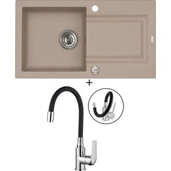 Granitový dřez Granitový dřez SET Alveus FALCON 30 beige 55 + Kuchinox ELZA BKE 761 chrom/černá