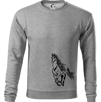 Pánská mikina Kůň běžící - Mikina Essential pánská - M ( Tmavě šedý melír )