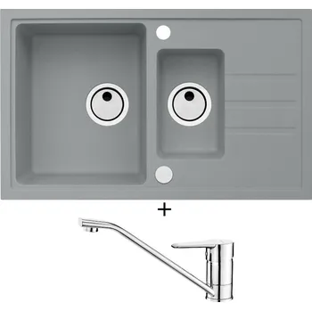 Granitový dřez Granitový dřez SET Alveus INTERMEZZO 70 beton 81 + Deante CORIO BFC 060M chrom