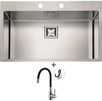 Nerezový dřez Nerezový dřez SET Alveus STYLUX 40 FS nerez + Alveus MINTAS nerez/černá