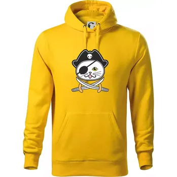 Pánská mikina Kočičí pirát - Mikina pánská Cape s kapucí - 2XL ( Žlutá )