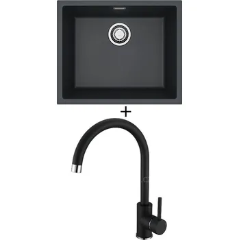 Granitový dřez Dřez pod desku SET Alveus OMNI 30 black 91 + Alveus TONIA black 91