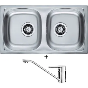 Nerezový dřez Nerezový dřez SET Alveus BASIC 160 3 1/2 nerez + Deante CORIO BFC 060M chrom