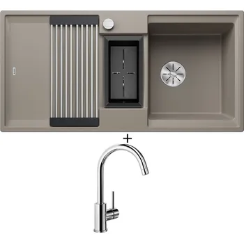Granitový dřez Granitový dřez SET Blanco ADIRA 6 S tartufo s excentrem 527607 + Blanco MIDA chrom 517742