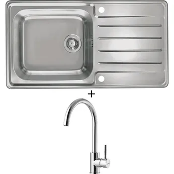 Nerezový dřez Nerezový dřez SET Alveus PRAKTIK 100 nerez + Alveus ROXA chrom