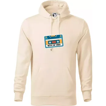 Pánská mikina Narozeniny kazeta Best of 1965 - Mikina pánská Cape s kapucí - 5XL ( Mandlová )