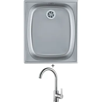 Nerezový dřez Nerezový dřez SET Alveus BASIC 10 tkaná struktura + Alveus TONIA chrom