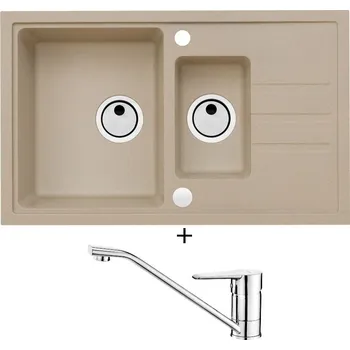 Granitový dřez Granitový dřez SET Alveus INTERMEZZO 70 beige 55 + Deante CORIO BFC 060M chrom