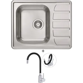 Nerezový dřez Nerezový dřez SET Alveus ZOOM 10 Maxim nerez + Deante NEO LUNO BOC B720 nerez