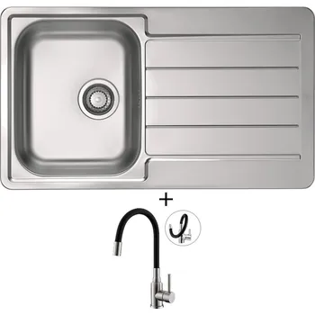 Nerezový dřez Nerezový dřez SET Alveus LINE 20 tkaná struktura + Alveus MINTAS nerez/černá