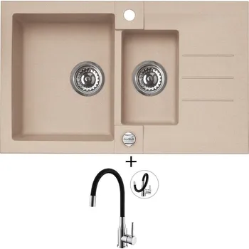 Granitový dřez Granitový dřez SET Alveus ROCK 70 beige 55 + Alveus MINTAS chrom/černá