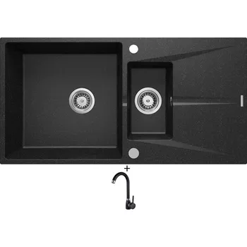 Granitový dřez Granitový dřez SET Deante CORIO ZRC 2513 černá + Laveo BKZ 768K černá