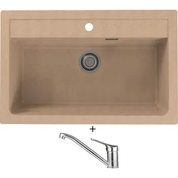 Granitový dřez Granitový dřez SET Alveus ATROX 40 beige 55 + Alveus RIVIERA X chrom